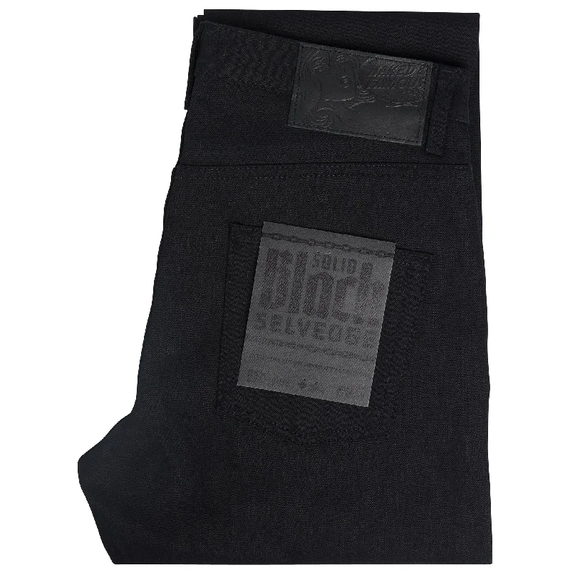 Stylish Men's JeansEasy Guy - Solid Black Selvedge - 36" Long Inseam