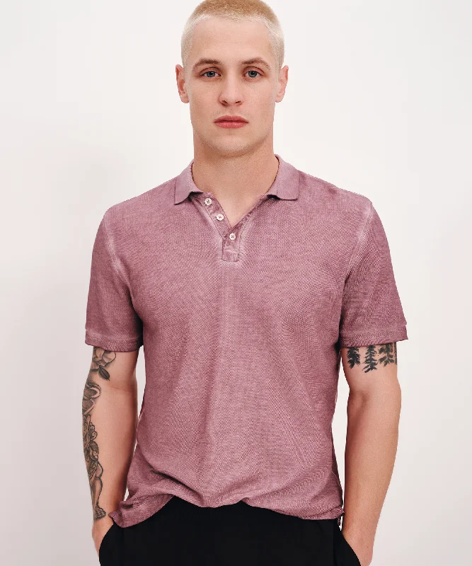 Men's Sweaters for Dressy EventsPique with Chroma Wash Short Sleeve Polo - Wisty Mauve Men's Sweaters for Dressy EventsPique with Chroma Wash Short Sleeve Polo - Wisty Mauve