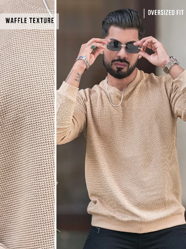 Men's Hoodies with Sublimated GraphicsHex Weave Beige Sweatshirt