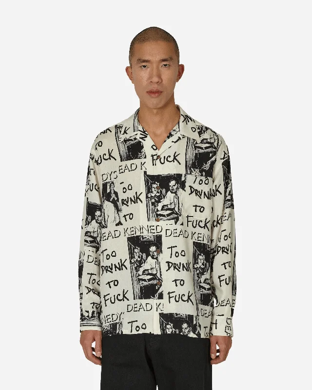 Men's Checkered Shirts for a Retro FeelDead Kennedys Hawaiian Longsleeve Shirt (Type-2) White Men's Checkered Shirts for a Retro FeelDead Kennedys Hawaiian Longsleeve Shirt (Type-2) White