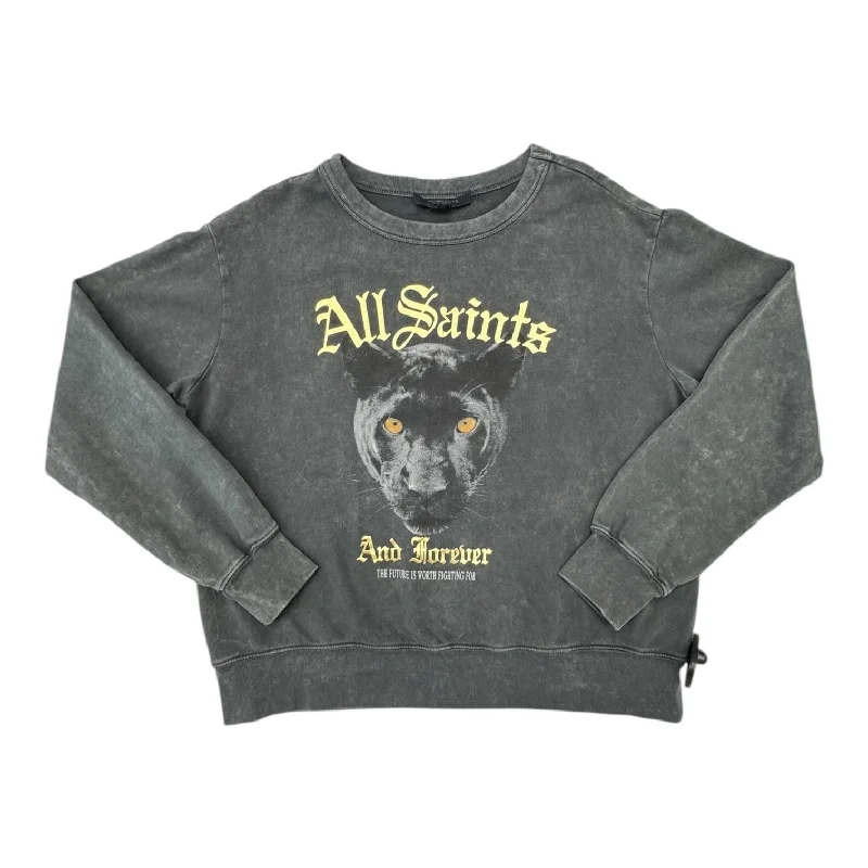 Men's Hoodies for LoungingSweatshirt Designer By All Saints In Grey, Size:Xs