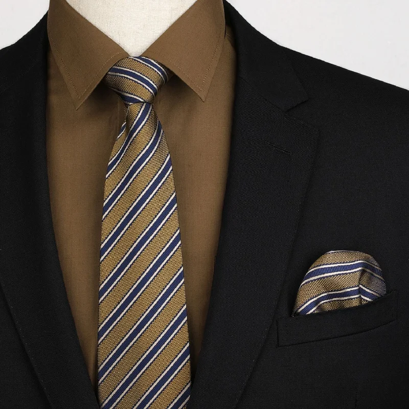 Men's Crew Neck T-Shirts for Everyday WearMen's Shirt with Tie Handkerchief Set - BROWN Men's Crew Neck T-Shirts for Everyday WearMen's Shirt with Tie Handkerchief Set - BROWN