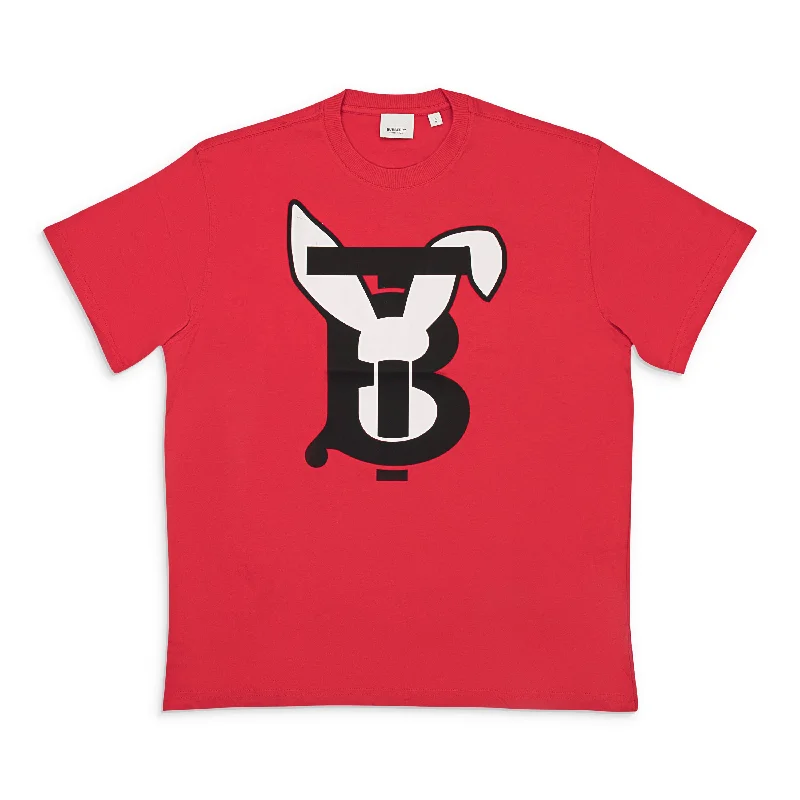Men's Sleeveless TopsBURBERRY BUNNY EAR GRAHPIC LOGO RED T-SHIRT