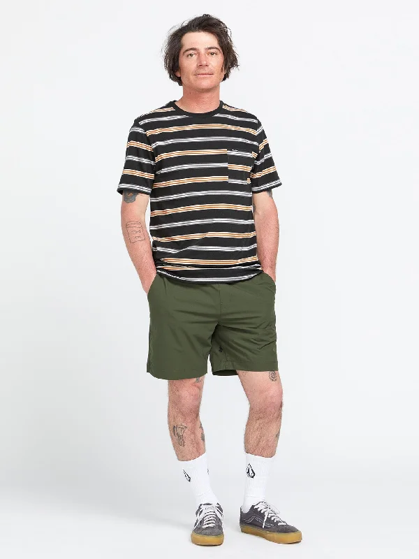 Men's Pants with Shallow PocketsHoxstop Elastic Waist Shorts - Squadron Green