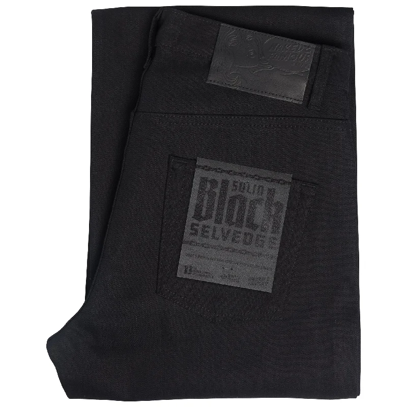 Elegant Men's JeansStrong Guy - Solid Black Selvedge