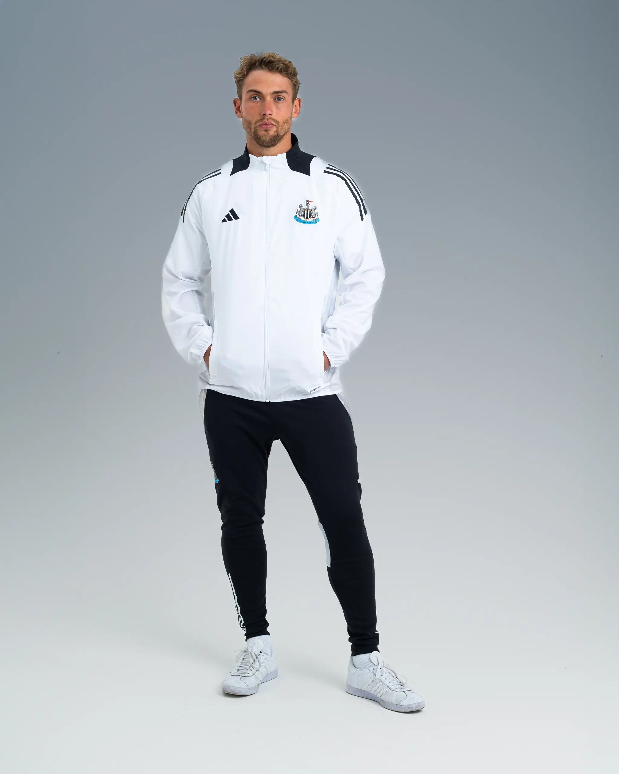 Men's Coats with Water-Repellent FabricNewcastle United adidas Coach's Competition Presentation Jacket Men's Coats with Water-Repellent FabricNewcastle United adidas Coach's Competition Presentation Jacket