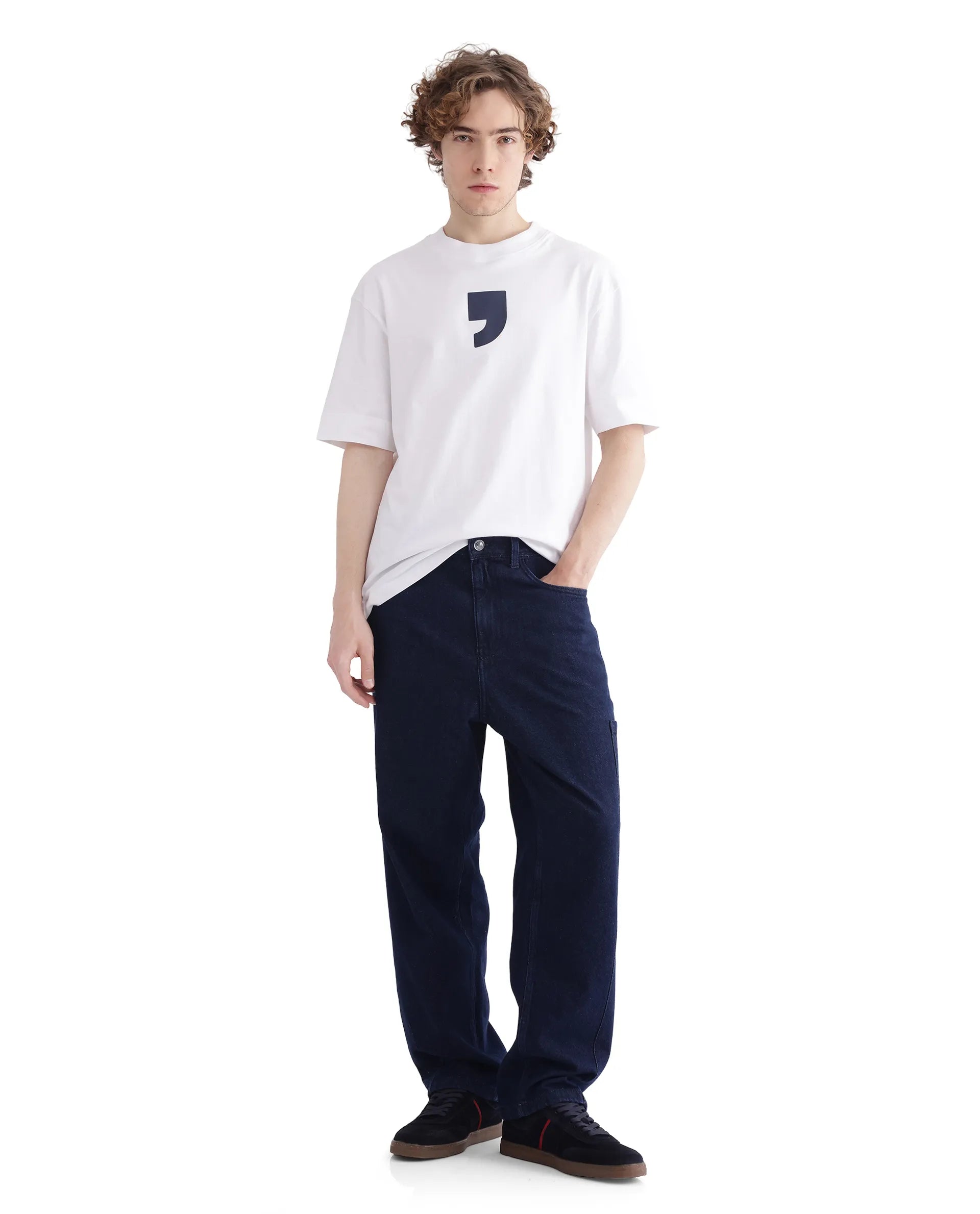 Men's Jeans Made from Recycled MaterialsRare Rabbit Men's Zedet Blue Cotton Fabric Mid Rise Dark Wash Baggy Fit Solid Jeans Men's Jeans Made from Recycled MaterialsRare Rabbit Men's Zedet Blue Cotton Fabric Mid Rise Dark Wash Baggy Fit Solid Jeans