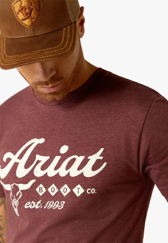 Men's Shirts with Embroidered DesignsAriat Mens Established Boot Co. T-Shirt