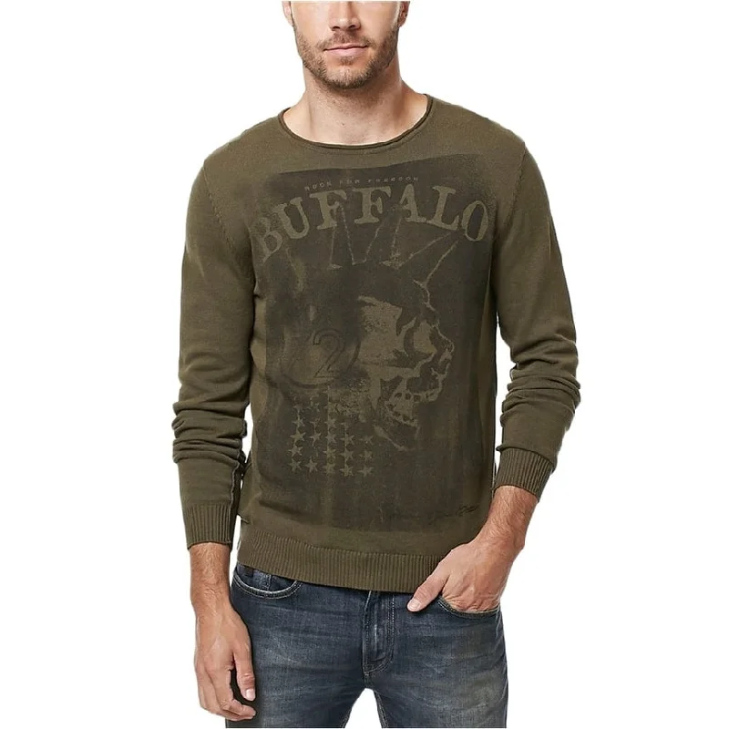 Men's Sweaters with Button-Up CollarsBuffalo David Bitton Mens Wicrane Print Pullover Sweater