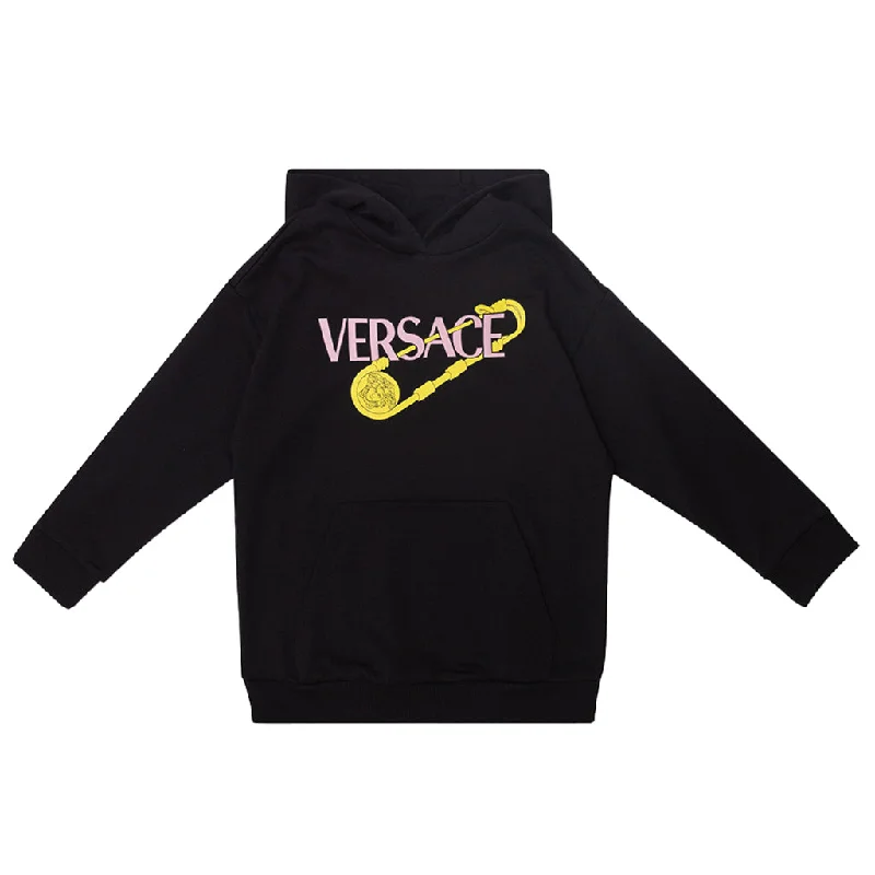 Men's Hoodies with Hidden PocketsBlack Pin Hoodie