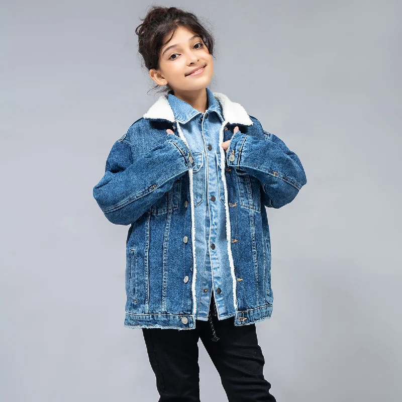 Everyday Men's JeansDenim Jacket With Sherpa (Dark Blue)