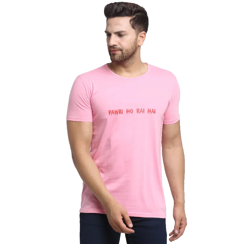 Men's Shirts with Graphic PrintsMack Jonney Round Neck Silver T-shirt For Men's