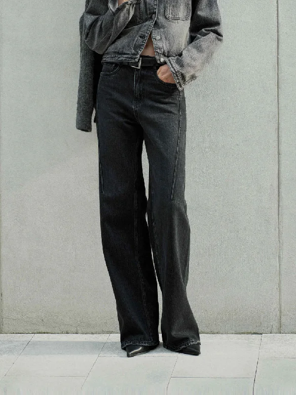 Men's Jeans for Everyday WearRaw Hem Straight Jeans