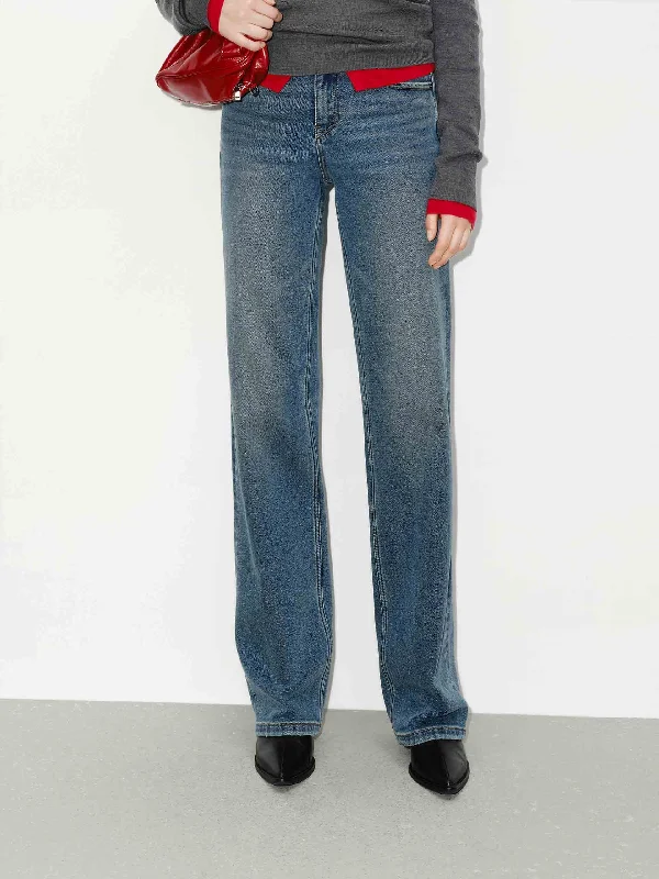Affordable Designer Men's JeansBlue Washed Straight Jeans