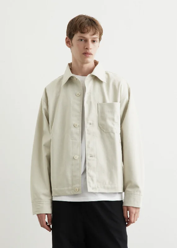 Men's Coats with Hand WarmersLux J Cotton Drill Interlock Jacket