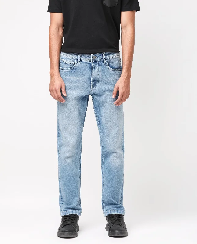 Men's Jeans in Unique PatternsRare Rabbit Men's Polin Light Blue Light Wash Mid-Rise Regular Fit Jeans Men's Jeans in Unique PatternsRare Rabbit Men's Polin Light Blue Light Wash Mid-Rise Regular Fit Jeans
