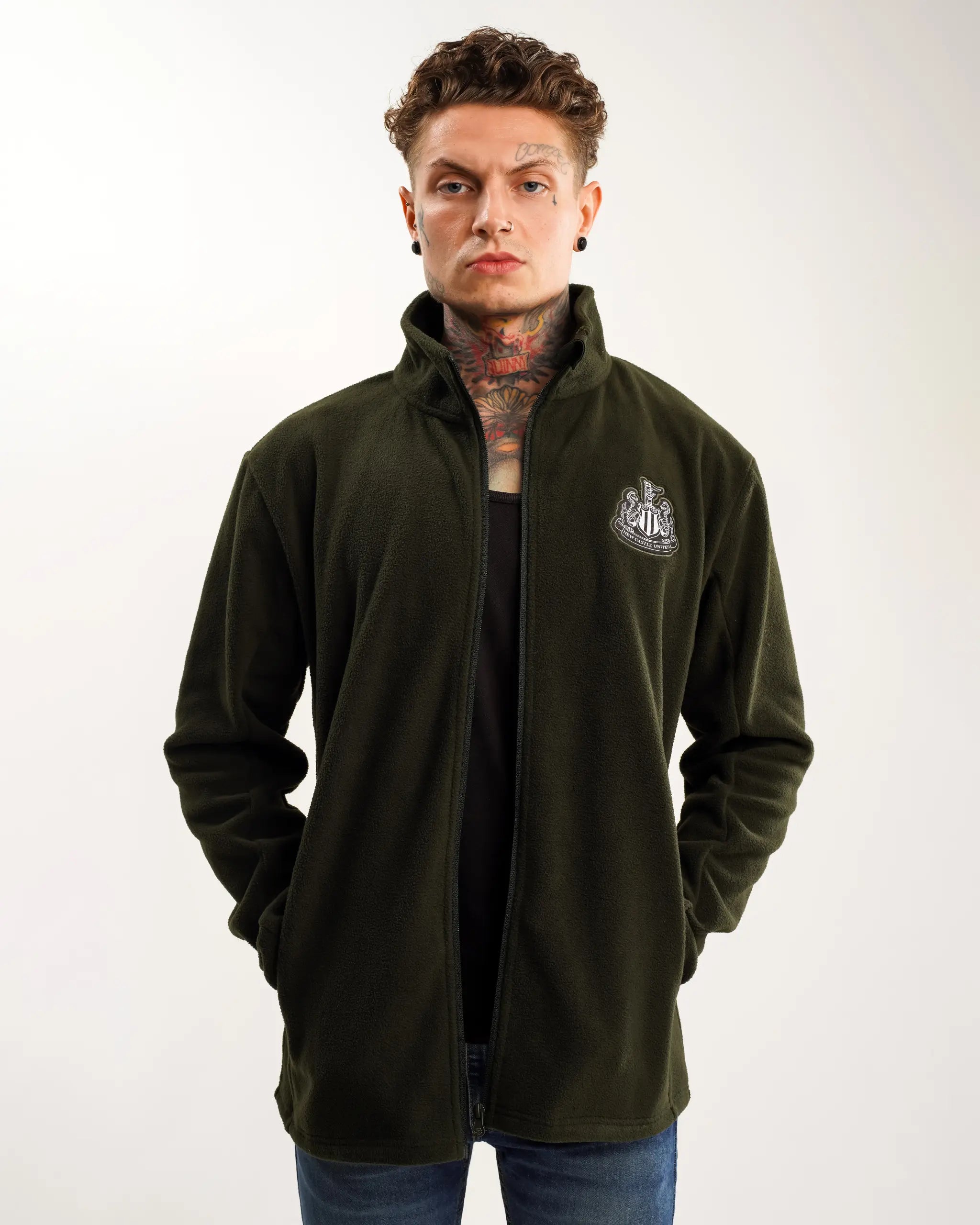 Men's Coats with Convertible CollarsNewcastle United Men's Khaki Full Zip Fleece