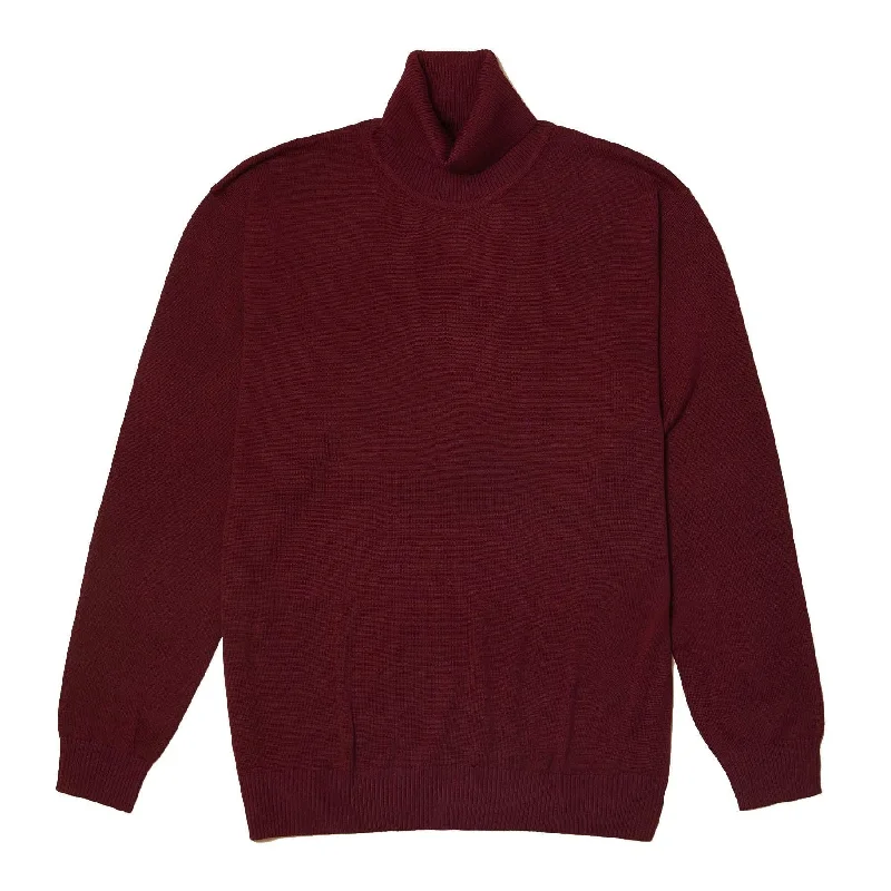 Men's Sweaters for Mild WeatherMen's Turtleneck Sweater color Burgundy