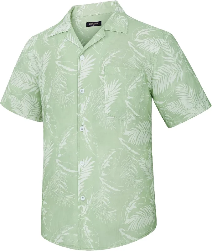 Men's Dressy Button-Down Shirts for Formal OccasionsMint Green Floral Button Up Hawaiian Shirt For Summer Vacation Men's Dressy Button-Down Shirts for Formal OccasionsMint Green Floral Button Up Hawaiian Shirt For Summer Vacation