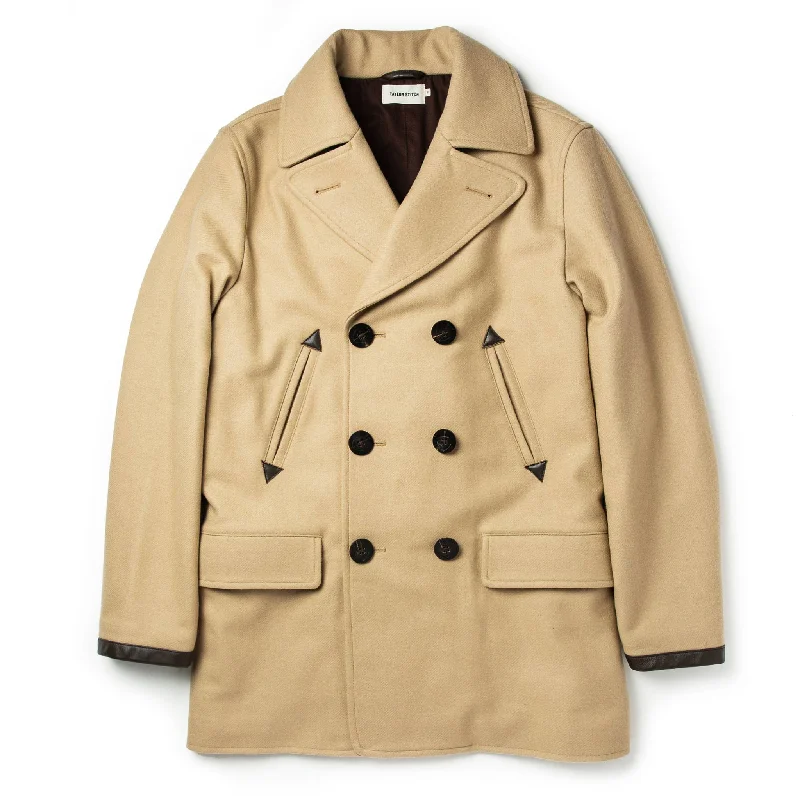Men's Coats for WalkingThe Mendocino Peacoat in Camel Wool