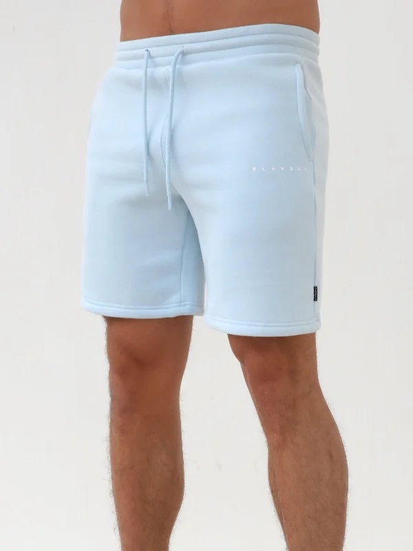Men's Pants with Contrast WaistbandsEvolved Jogger Shorts - Light Blue