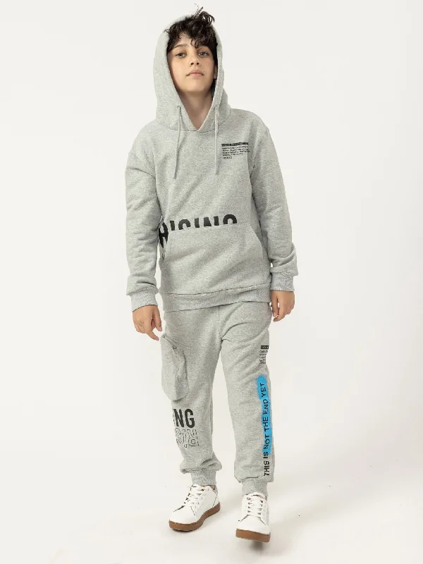 Men's Hoodies with Reinforced StitchingRISING FASHION HOODIE SET TOP