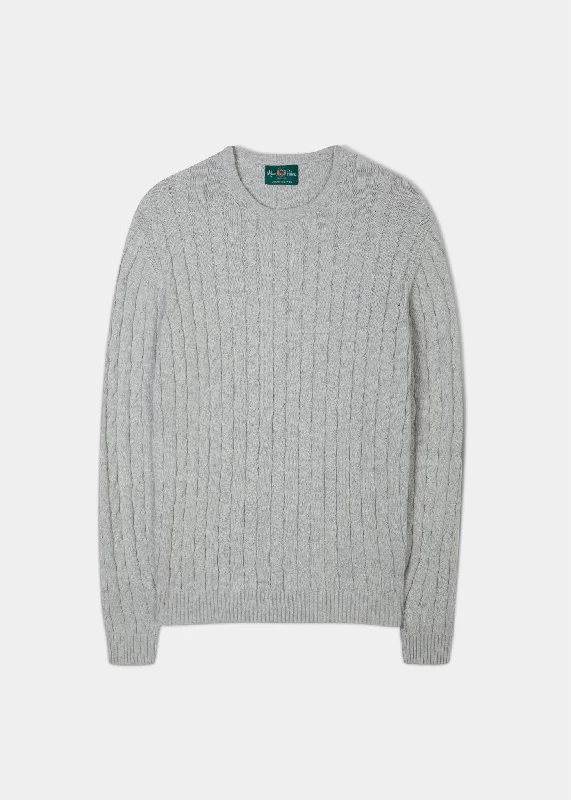 Honley Cotton Cashmere Cable Knit Jumper In Dove