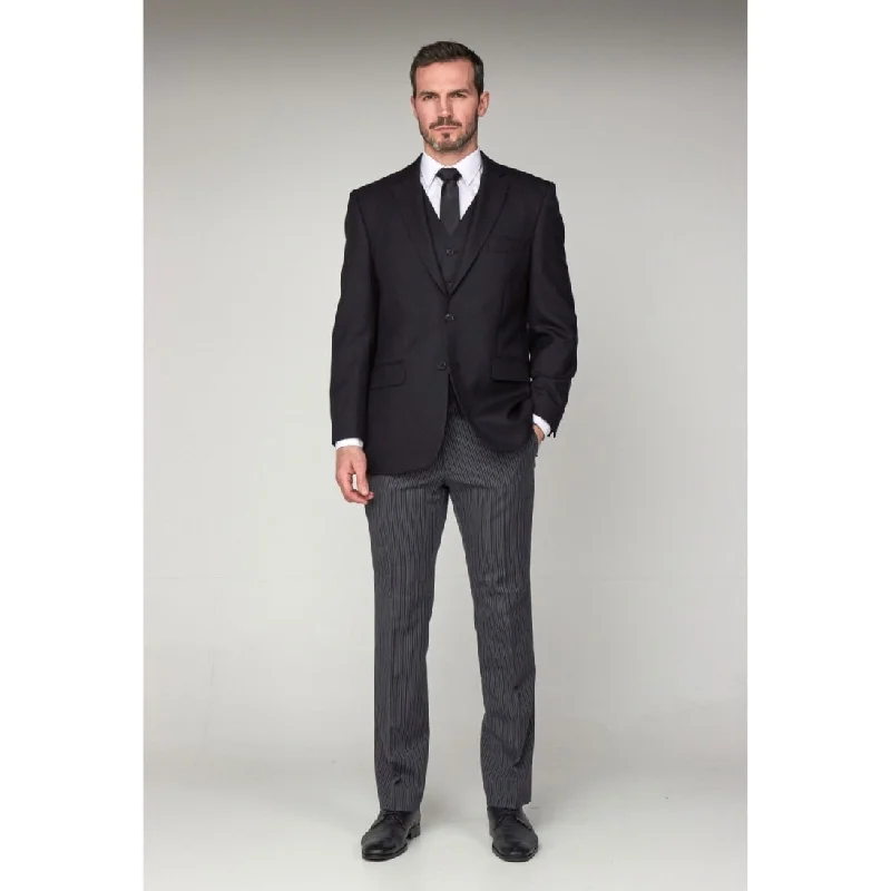Scott by The Label Masonic Suit Jacket SS10140J2 Black Herringbone