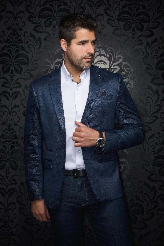 Au Noir Stretch Blazer | Travolta Navy