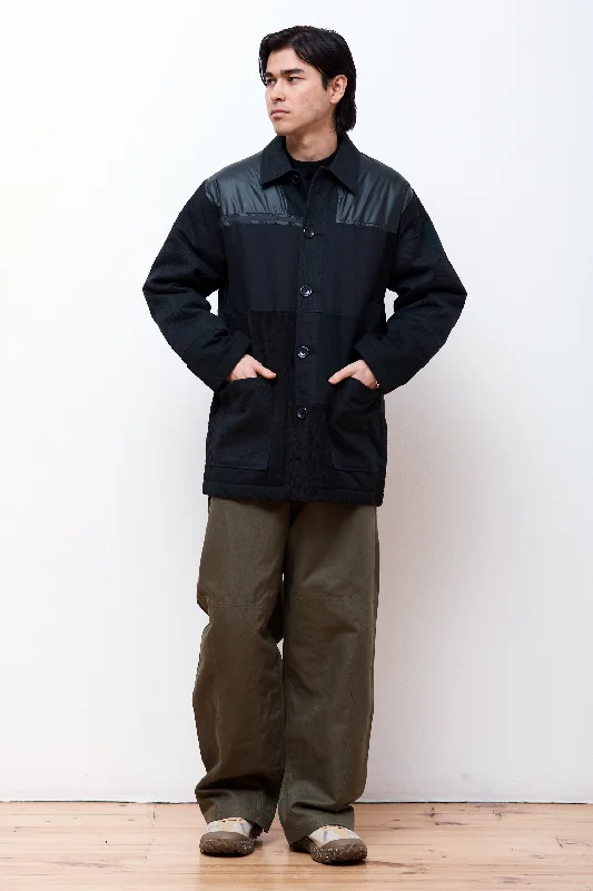Men's Coats with Multi-Pocket DesignPatchwork Donkey Jacket Black