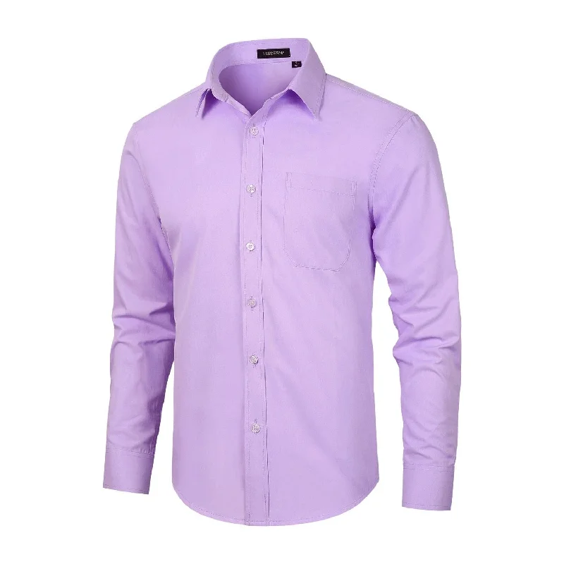 Men's Solid-Color Block Shirts for a Bold StatementMen's Dress Shirt with Pocket - LAVENDER Men's Solid-Color Block Shirts for a Bold StatementMen's Dress Shirt with Pocket - LAVENDER