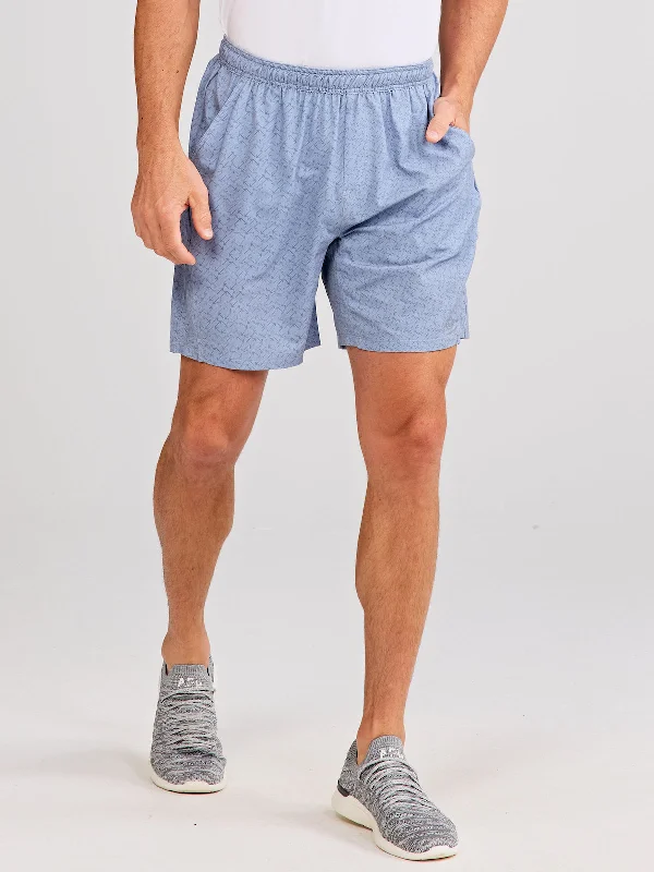 Men's Pants with Contrast Fabric PanelsRecess 7in Unlined Short