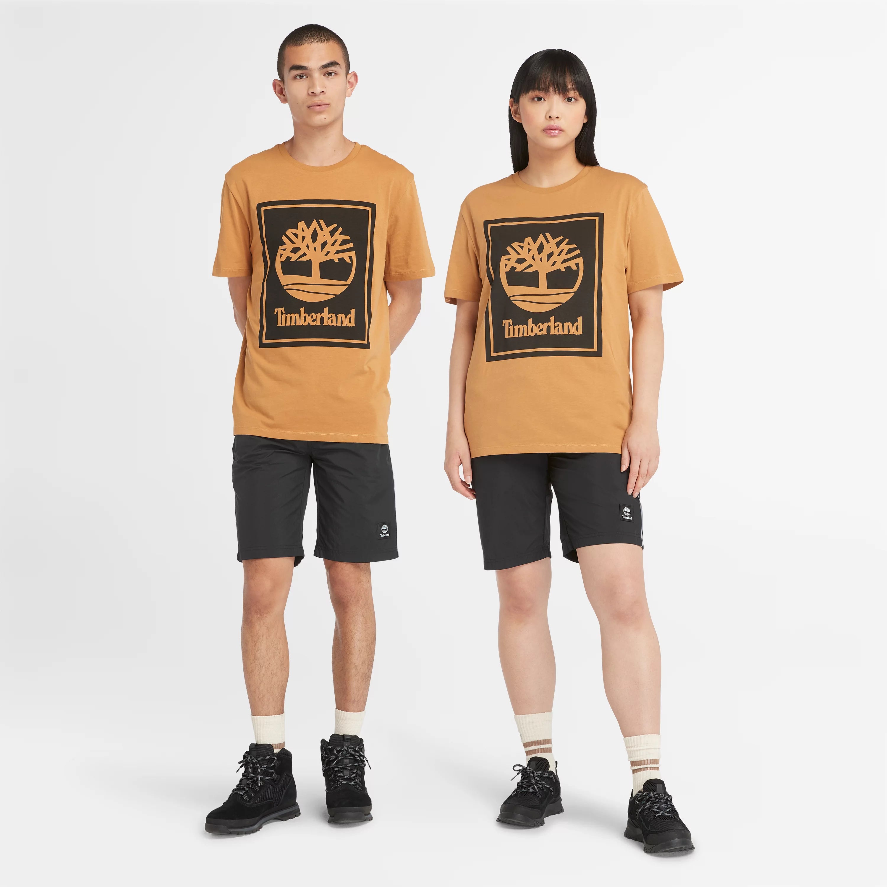 Men's Shirts with Embellished SleevesShort Sleeve Stack Logo T-Shirt