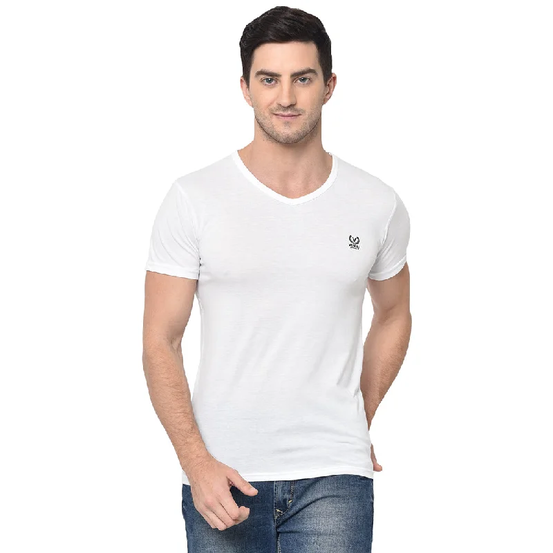 Men's Shirts for FishingMack Jonney Round Neck white T-shirt For Men's