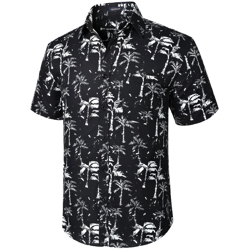 Men's Graphic Print T-Shirts for a Statement LookHawaiian Tropical Shirts with Pocket - C-01 BLACK Men's Graphic Print T-Shirts for a Statement LookHawaiian Tropical Shirts with Pocket - C-01 BLACK