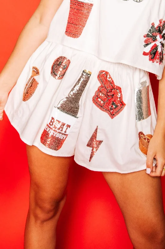 White & Red Icon Short