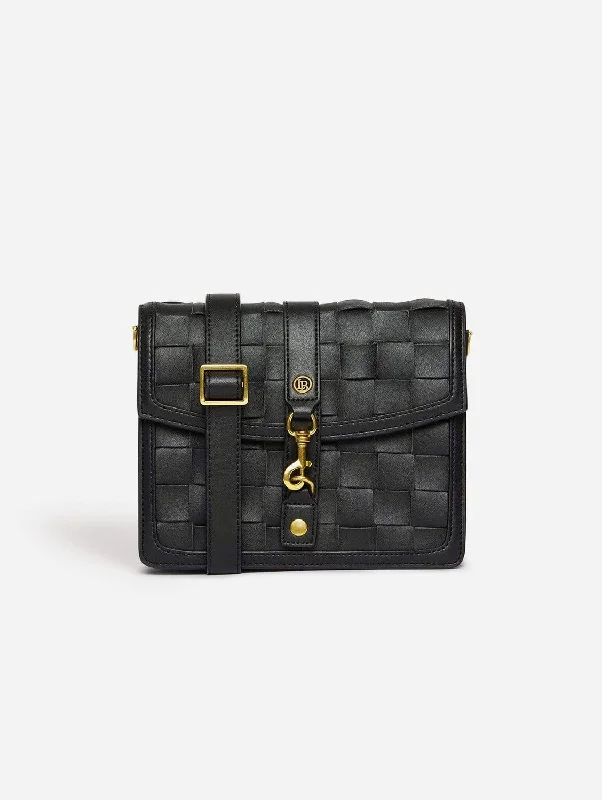 Daisy Vegan Leather Shoulder & Crossbody Bag | Black