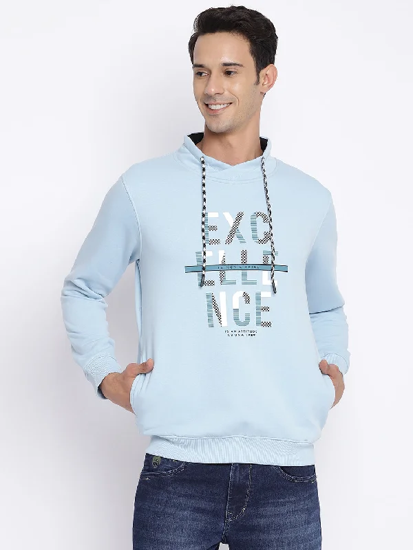 Cantabil Men Sky Blue Sweatshirt