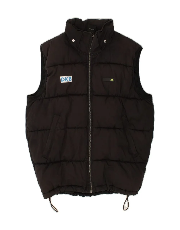 Men's Coats for Short MenADIDAS Mens Padded Gilet UK 38 Medium Black Cotton