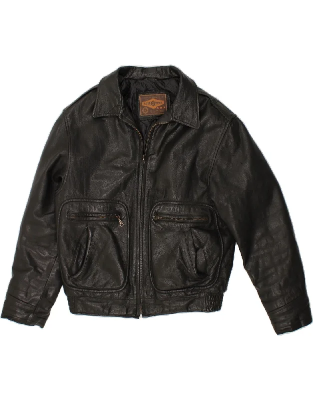 Men's Coats for WorkALAN GORDON Mens Leather Jacket UK 38 Medium Black