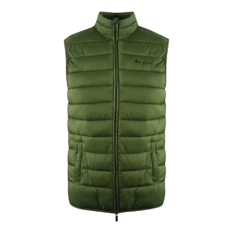 Men's Coats with Fur TrimAquascutum London Logo Army Green Lightweight Gilet Jacket