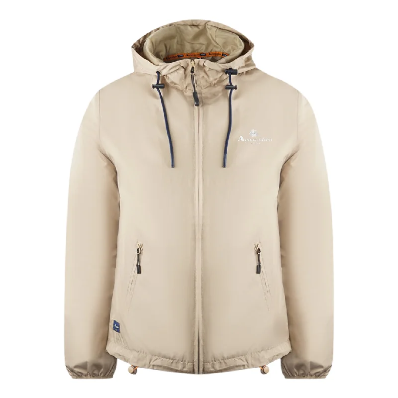 Winter-Ready Men's CoatsAquascutum London Logo Beige Active Windbreaker Jacket