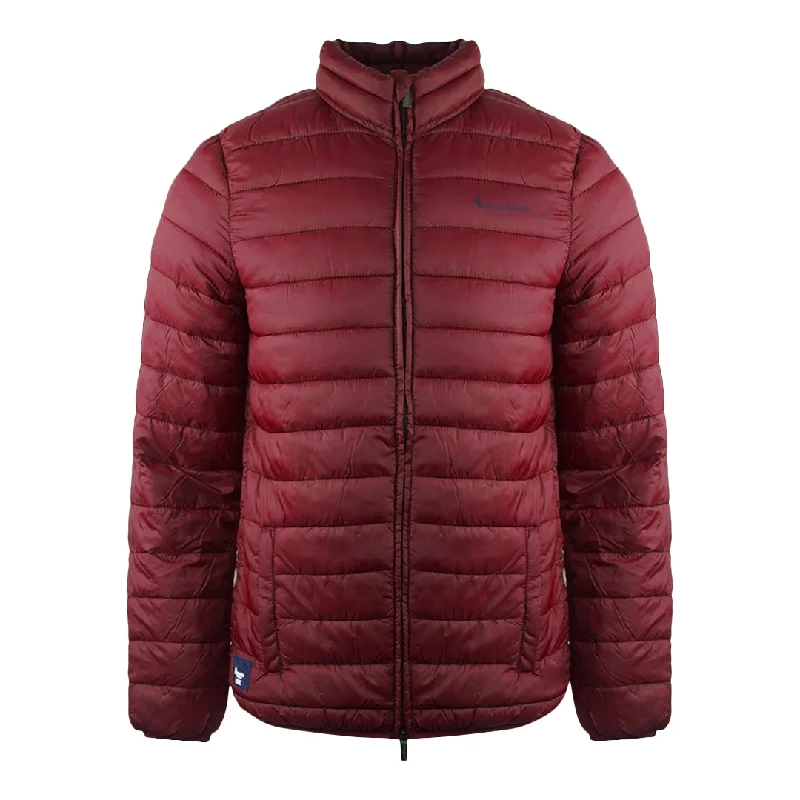Essential Men's Puffer JacketsAquascutum London Logo Bordeaux Red Active Jacket