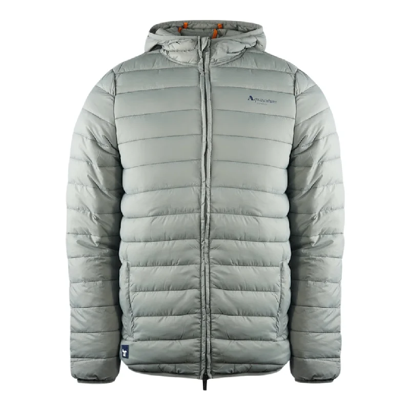 Luxurious Men's Cashmere CoatsAquascutum London Logo Grey Active Hoodie Jacket