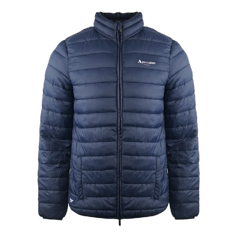 Lightweight Men's WindbreakersAquascutum London Logo Navy Blue Active Jacket