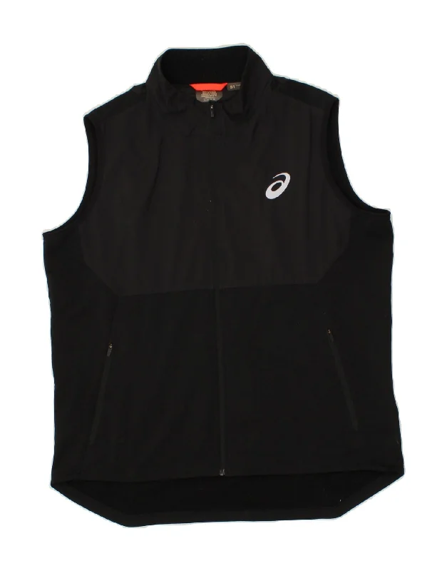 Men's Coats with Convertible CollarsASICS Mens Fleece Gilet UK 42 XL Black Polyester Men's Coats with Convertible CollarsASICS Mens Fleece Gilet UK 42 XL Black Polyester