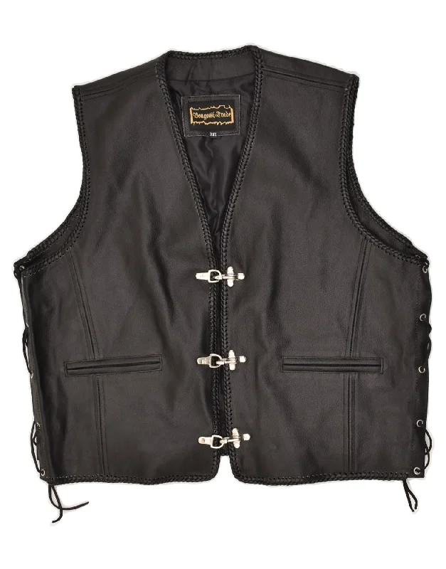 Men's Coats for HikingBONGOSSI TRADE Mens Leather Gilet UK 46 3XL Black