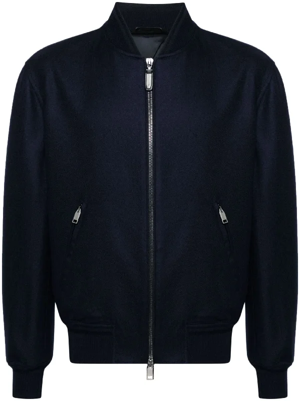 Men's Coats with Ripstop FabricBrushed-Effect Twill Bomber Jacket