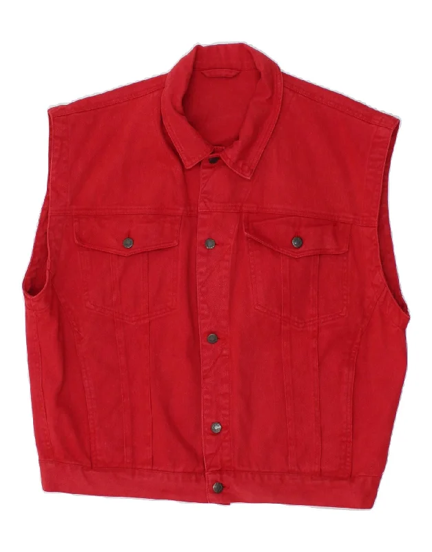 Men's Coats for TravelC&A Mens Denim Gilet UK 42 XL Red Cotton