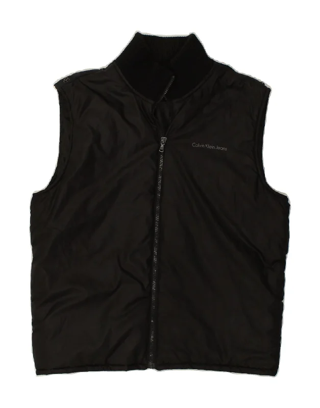 Cool Men's Pea CoatsCALVIN KLEIN Mens Padded Gilet UK 40 Large Black Polyester